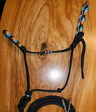 Pre made-Padded halter and lead set Black "Apache Dream 1" Large cob