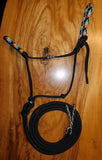 Pre made-Padded halter and lead set Black "Apache Dream 1" Large cob