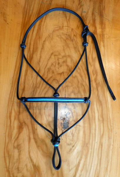 Marine rope inset halter Cyan