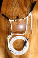 Pre made-Padded halter and loop lead set White/black, turks head cheek accents, lg cob