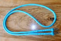 Pre made-CLEARANCE/SECONDS Equestrian rope reins, TURQUOISE, 9ft.