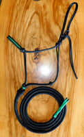 Marine rope Inset halter and lead set black/kelly green