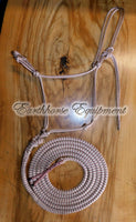 Training halter and 12ft lead set, "Light brown/beige zig zag"