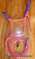 Padded halter and 2.5 mt lead set PINK/PURPLE