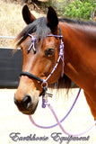 Pre made-Sliding chin riding halter/reins set with Western knot brow "Lilac Shimmer"