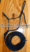 Training halter and 12ft lead set, Black