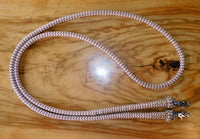 Clearance reins brown/beige zz, round rope 2.5mt stainless steel clips