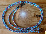 Split rope reins "Arizona Sky" brass or stainless steel clips