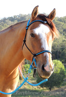 Adjustable sidepull inset noseband with V browband, choose colour