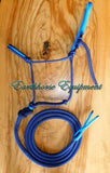 Inset/padded poll halter and lead set in NAVY and CYAN blue