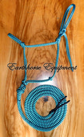 Standard halter and 2.5 mt loop on lead set "Turquoise/black zig zag "